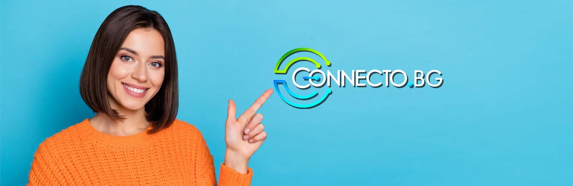Избери бързо и лесно connecto A women with connecto logo